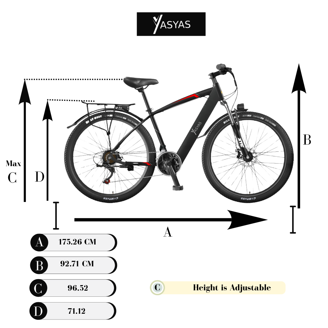YASYAS X7 Elektrisches Mountainbike, Schwarz